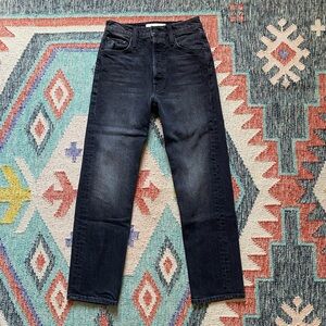 MOTHER The Tomcat ankle jeans in lies, lies, lies black wash, size 26